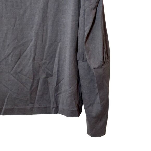 Leifsdottir Anthropologie Silk Knit Top Draped Long Sleeve Scoop Grey XS - Picture 9 of 11